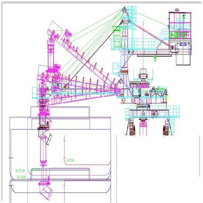 2000 Tph Capacity Belt Type Ship Loader Untuk Memuat Barang yang Dikantongi