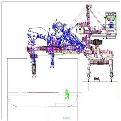 2000 Tph Capacity Belt Type Ship Loader Untuk Memuat Barang yang Dikantongi