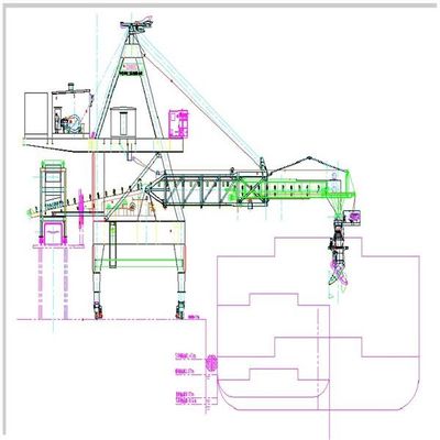 Kapasitas 600 Tph Belt Type Ship Loader Untuk Bahan Massal Pemuatan Ke Kapal